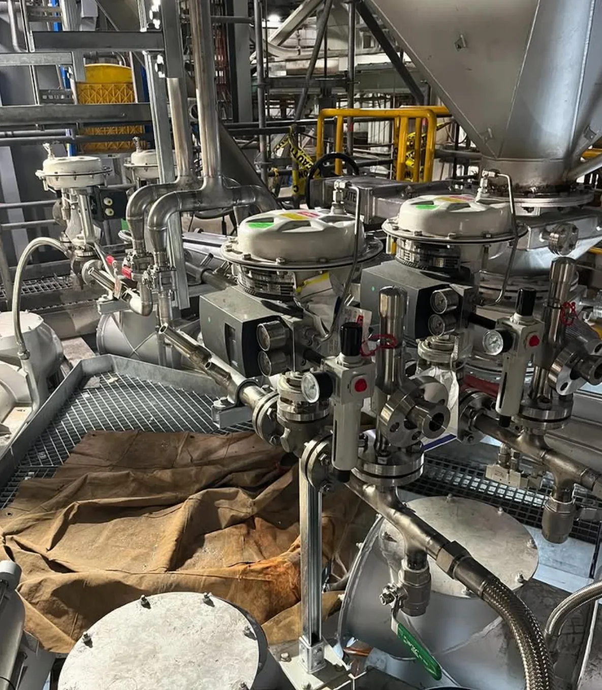 Valve manifold on plant